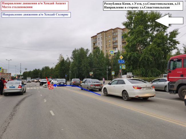 Столкновение двух Хендай на ул.Севастопольская